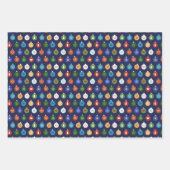 Blauwe witte gnomen Harten Snowflakes kerst Inpakpapier Vel (Voorkant 2)