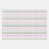 Blauwe witte gnomen Harten Snowflakes kerst Inpakpapier Vel (Voorkant)