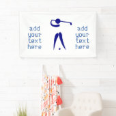 Blauwe witte Golfspeler Stijl aangepaste sportbann Spandoek (Insitu)