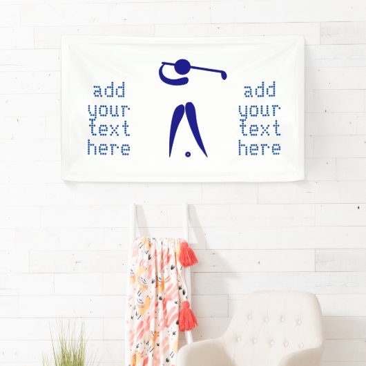 Blauwe witte Golfspeler Stijl aangepaste sportbann Spandoek (Insitu)