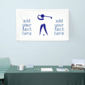 Blauwe witte Golfspeler Stijl aangepaste sportbann Spandoek (Beurs)