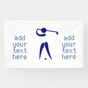 Blauwe witte Golfspeler Stijl aangepaste sportbann Spandoek