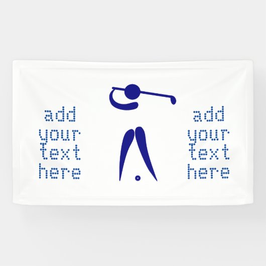 Blauwe witte Golfspeler Stijl aangepaste sportbann Spandoek (Horizontaal)