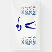 Blauwe witte Golfspeler Stijl aangepaste sportbann Spandoek (Verticaal)