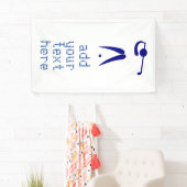 Blauwe witte Golfspeler Stijl aangepaste sportbann Spandoek (Insitu)