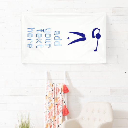 Blauwe witte Golfspeler Stijl aangepaste sportbann Spandoek (Insitu)