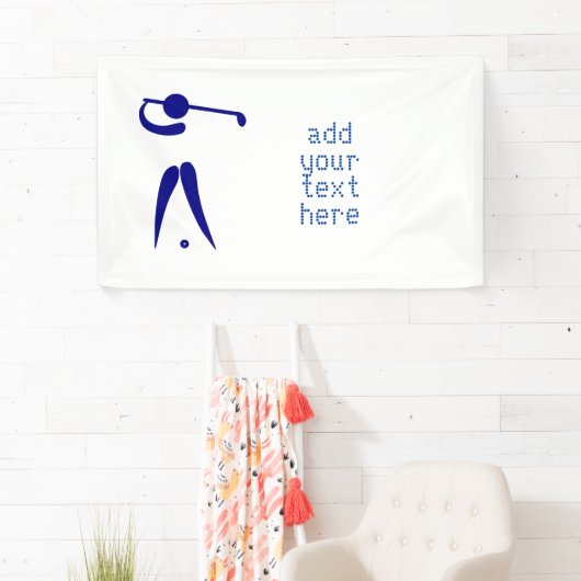 Blauwe witte Golfspeler Stijl aangepaste sportbann Spandoek (Insitu)