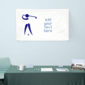 Blauwe witte Golfspeler Stijl aangepaste sportbann Spandoek (Beurs)