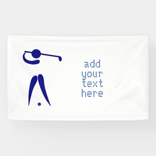 Blauwe witte Golfspeler Stijl aangepaste sportbann Spandoek (Horizontaal)