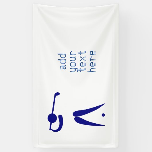 Blauwe witte Golfspeler Stijl aangepaste sportbann Spandoek (Verticaal)