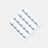 Blauwe witte golven nautische touwdraden servetten (Hoek)