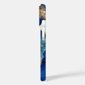 Blauwe witte goudmarmer Case-Mate iPhone case (Achterkant / Links)