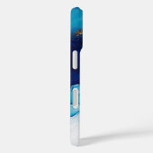 Blauwe witte goudmarmer Case-Mate iPhone case (Achterkant / Rechts)