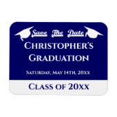 Blauwe witte gradup slaat de datum op magneet (Horizontaal)