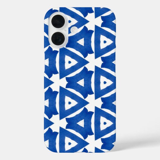 Blauwe witte Griekse driekleppige tegel Case-Mate iPhone Case (Achterkant)