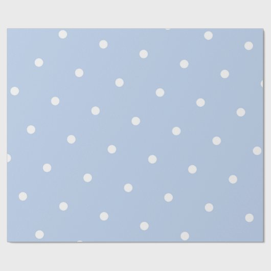 Blauwe/witte grote pooldots cadeaupapier (Vlak)