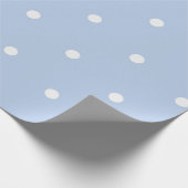 Blauwe/witte grote pooldots cadeaupapier (Hoek)