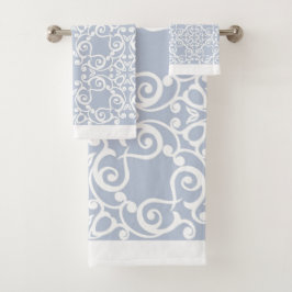 BLAUWE WITTE HAMPTONS AANGEPASTE BATHROOM TOWEL SE BAD HANDDOEK