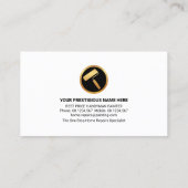 Blauwe, witte handmatige tekengereedschappen visitekaartje (Achterkant)