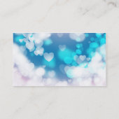 BLAUWE WITTE HARTLAGEN BOKEH DIGITALE WALLPAPIE VISITEKAARTJE (Achterkant)