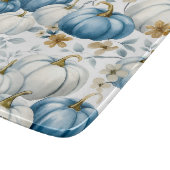 BLAUWE & WITTE HERFST POMPOENEN & GOUDBLOEMEN SNIJPLANK (Hoek)