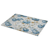 BLAUWE & WITTE HERFST POMPOENEN & GOUDBLOEMEN SNIJPLANK (Hoek)