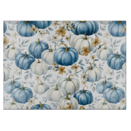 BLAUWE & WITTE HERFST POMPOENEN & GOUDBLOEMEN SNIJPLANK