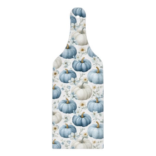 BLAUWE & WITTE HERFST POMPOENEN & GOUDBLOEMEN SNIJPLANK (Voorkant)