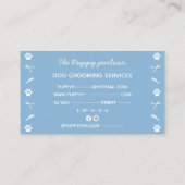 Blauwe witte honden, bellenbad dog groomservice visitekaartje (Achterkant)