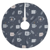 Blauwe witte hygee theebekertjes koffiemos kerstboom rok (Voorkant)