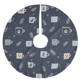 Blauwe witte hygee theebekertjes koffiemos kerstboom rok