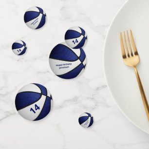 Blauwe witte jongens meisjes basketbal verjaardags confetti