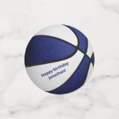 Blauwe witte jongens meisjes basketbal verjaardags confetti (Kleine voorkant)