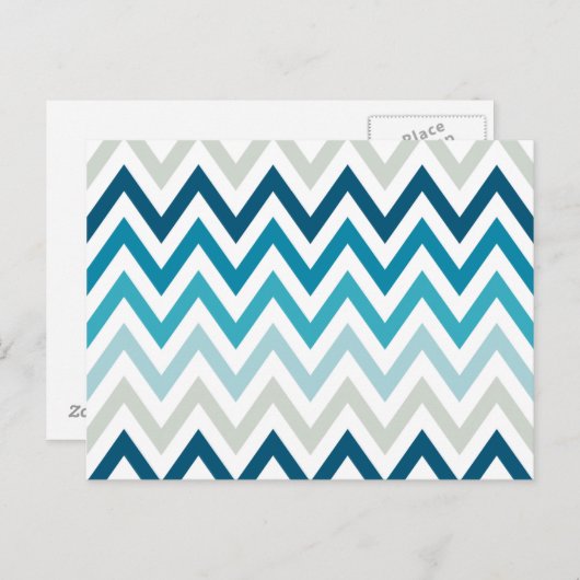 Blauwe witte kaas Geometrische Design Kleur Briefkaart (Voorkant / Achterkant)