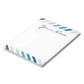 Blauwe witte kaas Geometrische Design Kleur Notitieblok (Linkerzijde)