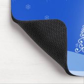 Blauwe witte kerstaven met kerstboomsterren Night  Muismat (Hoek)