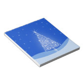 Blauwe witte kerstaven met kerstboomsterren Night  Notitieblok (Schuin)