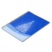 Blauwe witte kerstaven met kerstboomsterren Night  Notitieboek (Linkerzijde)