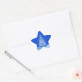 Blauwe witte kerstaven met kerstboomsterren Night  Ster Sticker (Envelop)
