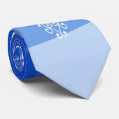 Blauwe witte kerstaven met kerstboomsterren Night  Stropdas (Opgerold)