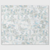 Blauwe witte kerstavond met boomstructuur Afdrukki Cadeaupapier (Vlak)