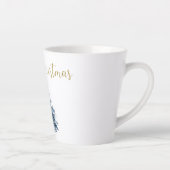 Blauwe witte kerstbomen latte mok (Rechts)