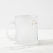 Blauwe witte kerstbomen matglas koffiemok (Links)