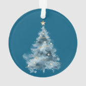 Blauwe witte kerstbomen ornament (achterkant)