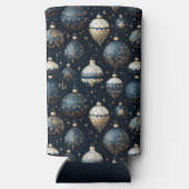 BLAUWE & WITTE KERSTVERSIERINGEN SELTZER BLIKJESKOELER (Achterkant)