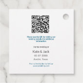 BLAUWE WITTE KLASSIEKE QR SCAN BEWAAR DE DATUM BEDANKJES LABELS (Achterkant)