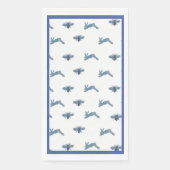 Blauwe witte konijnenbij servet (Voorkant)