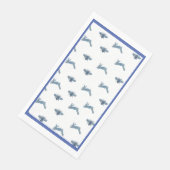 Blauwe witte konijnenbij servet (Hoek)