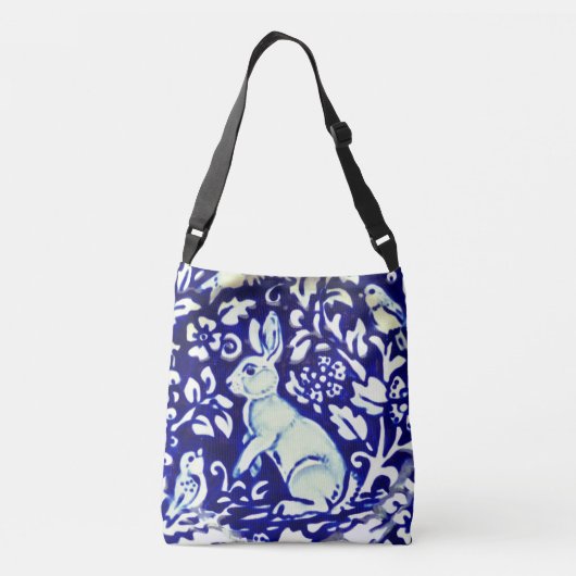 Blauwe, witte konijnenvogels verlaten Tas (Achterkant)