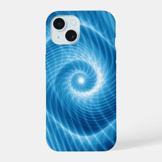 Blauwe & Witte Kosmische Spiraalnevel iPhone 15 Case (Achterkant)